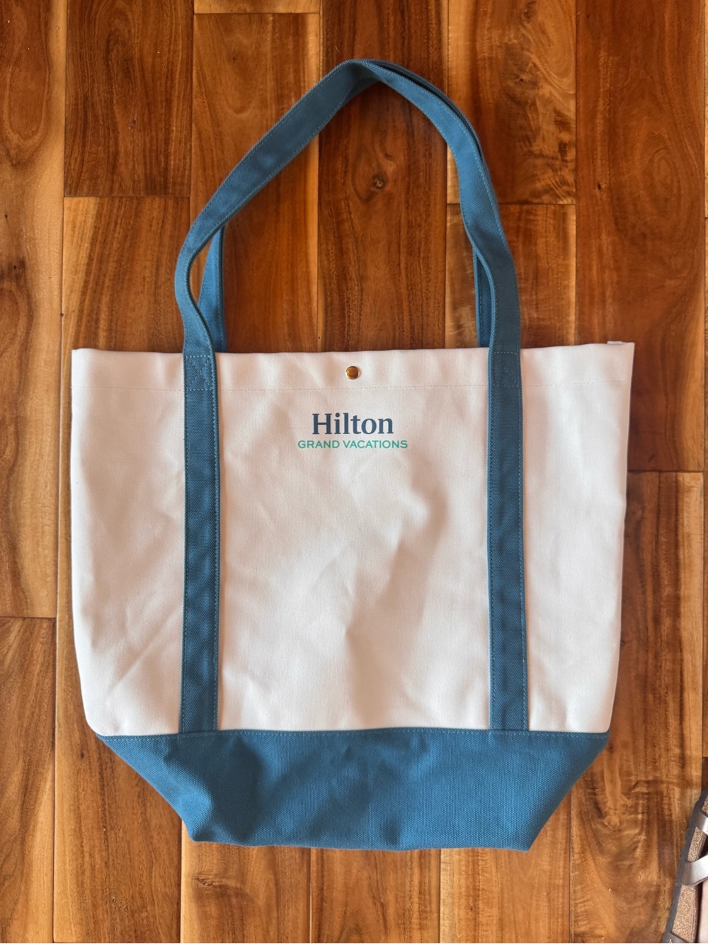 Hilton Grand Vacations White and Blue Canvas Tote Bag